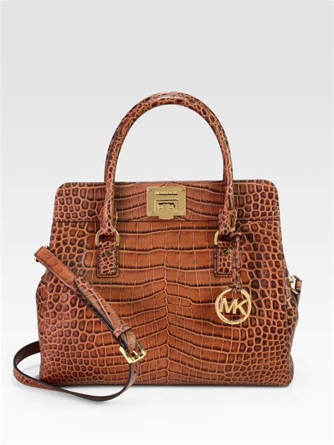 michael kors crocodile handbags|michael kors croc embossed bag.